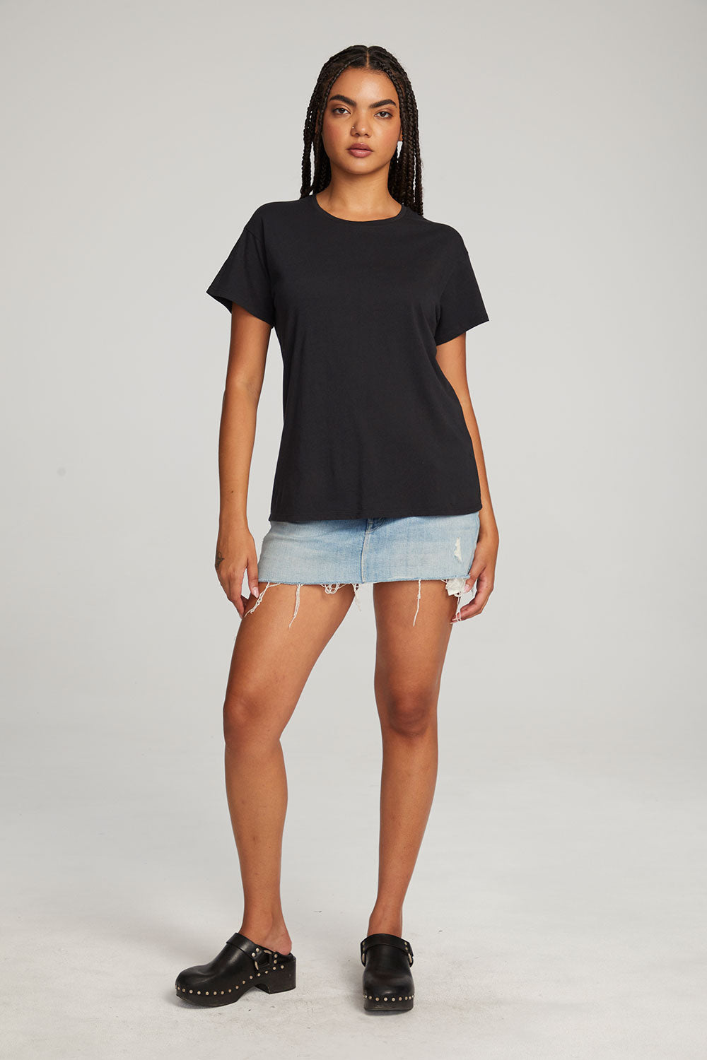 Everyday Essential Black Crew Neck Tee WOMENS chaserbrand