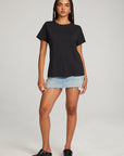 Everyday Essential Black Crew Neck Tee WOMENS chaserbrand