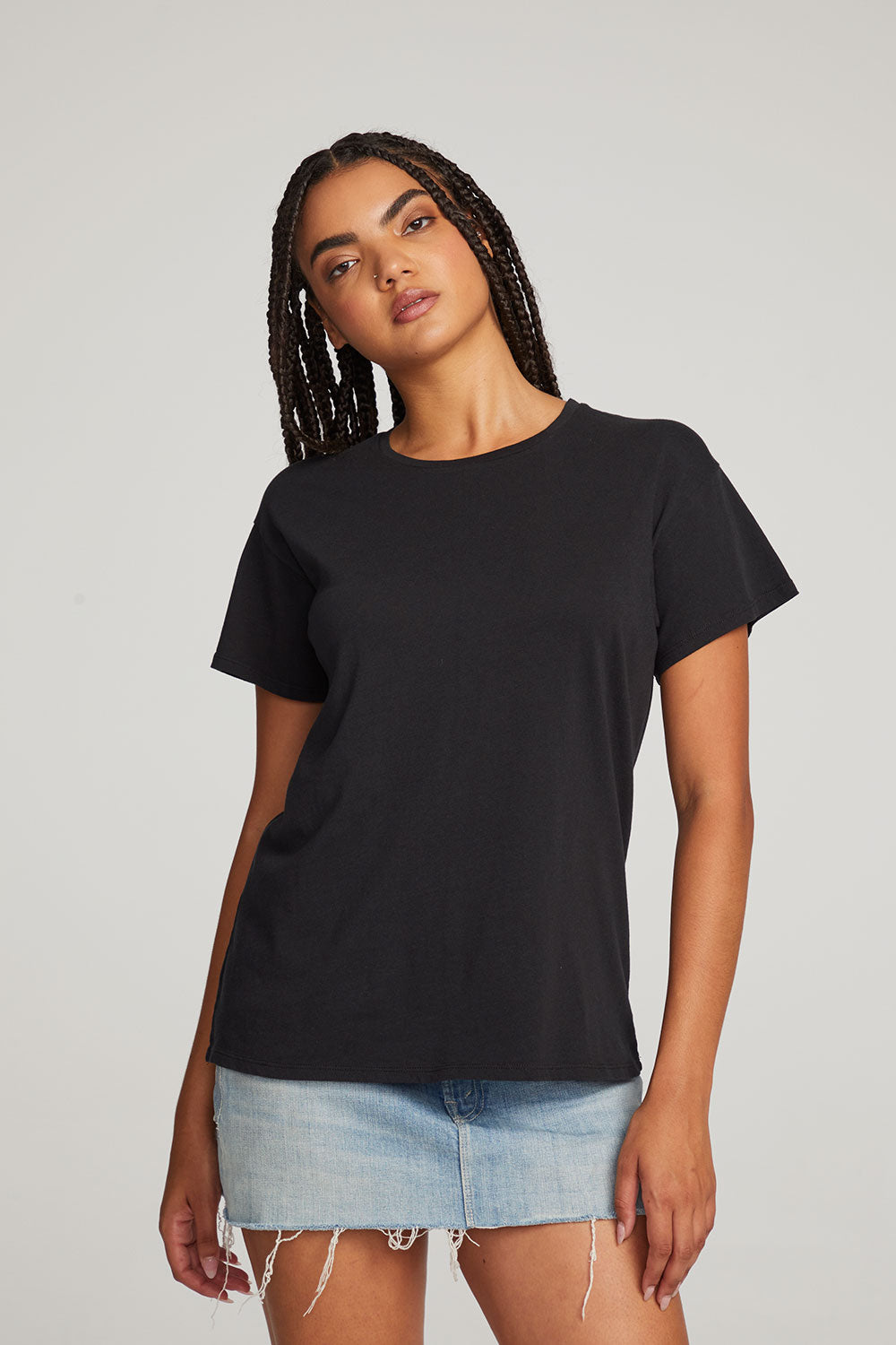 Everyday Essential Black Crew Neck Tee WOMENS chaserbrand