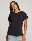 Everyday Essential Black Crew Neck Tee WOMENS chaserbrand