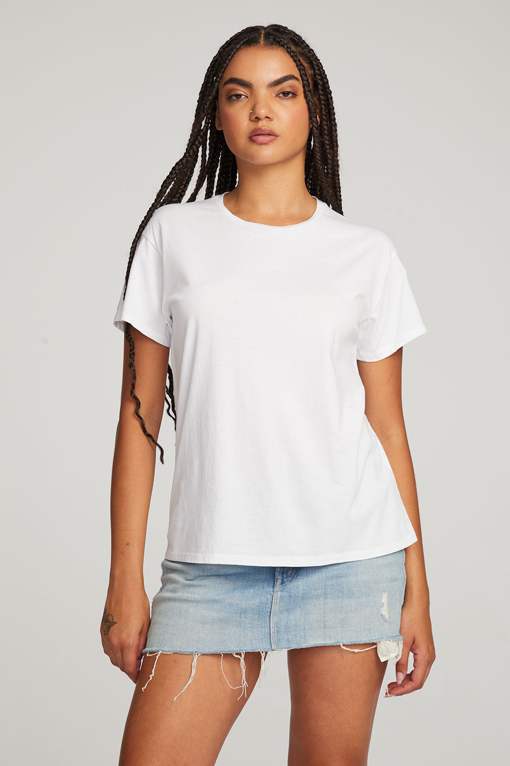 Everyday Essential White Crew Neck Tee WOMENS chaserbrand