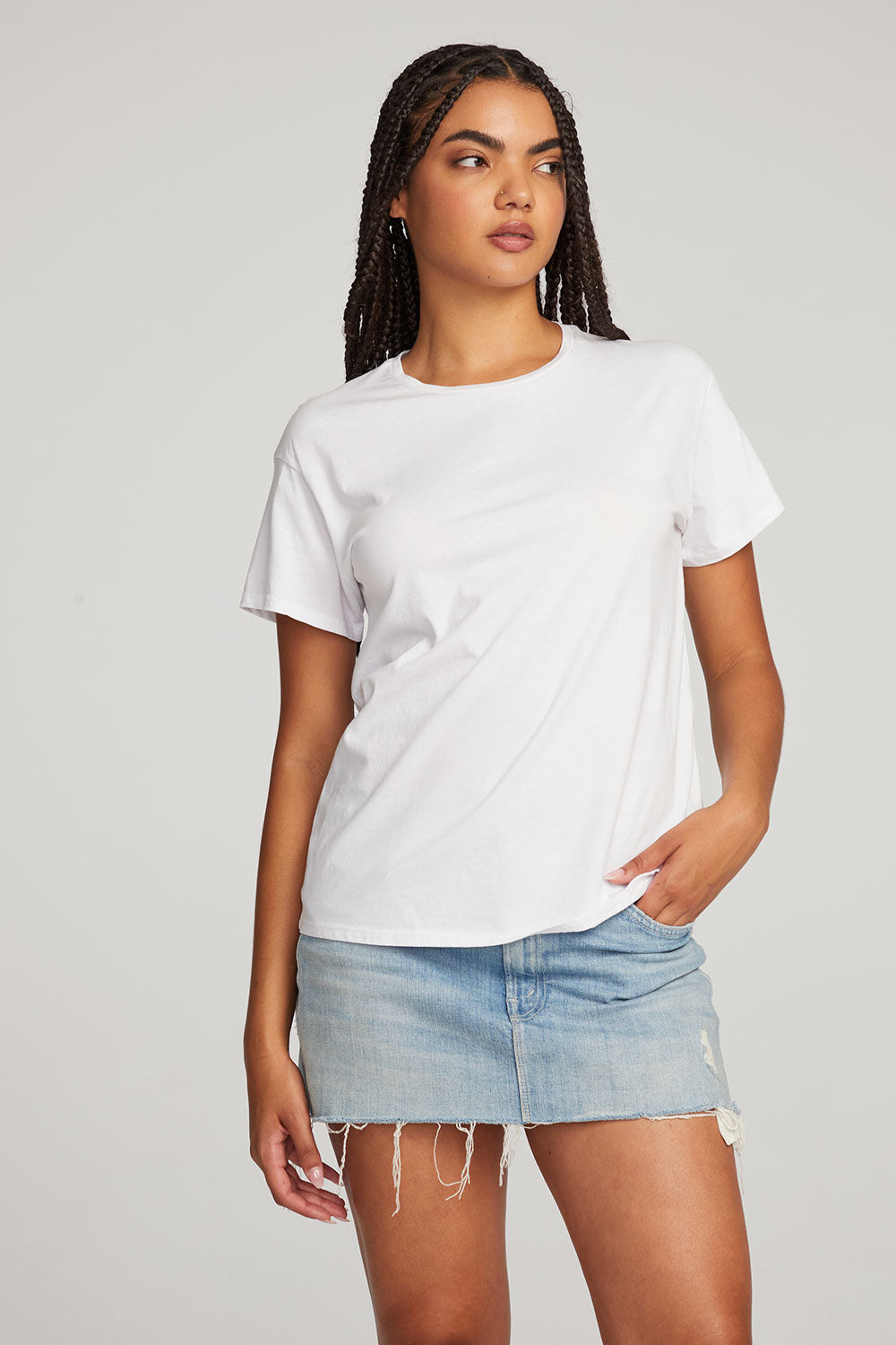 Everyday Essential White Crew Neck Tee WOMENS chaserbrand