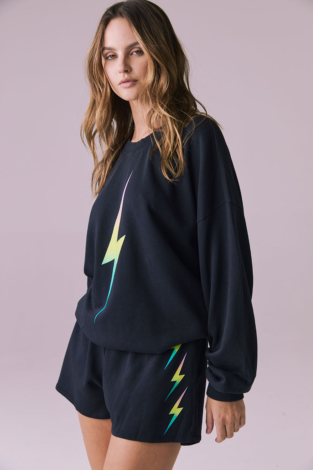 Rainbow Gradient Bolt Long Sleeve Womens chaserbrand
