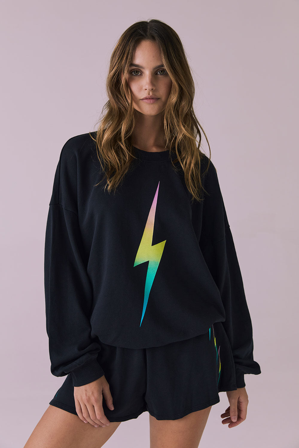 Rainbow Gradient Bolt Long Sleeve Womens chaserbrand