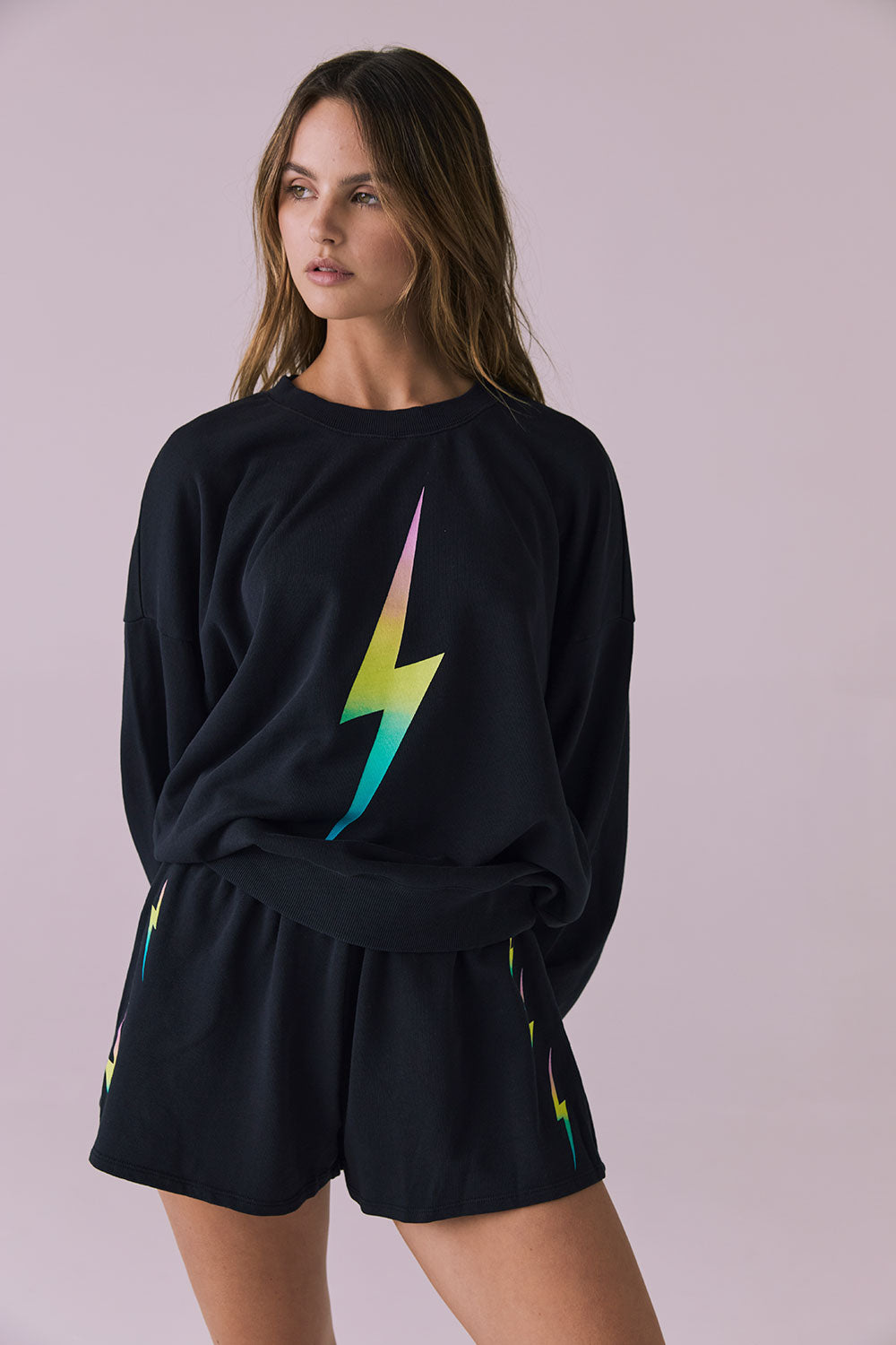 Rainbow Gradient Bolt Long Sleeve Womens chaserbrand