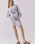 Full body view of the Chaser Ain’t My First Rodeo Long Sleeve paired with matching Ain’t My First heather grey shorts