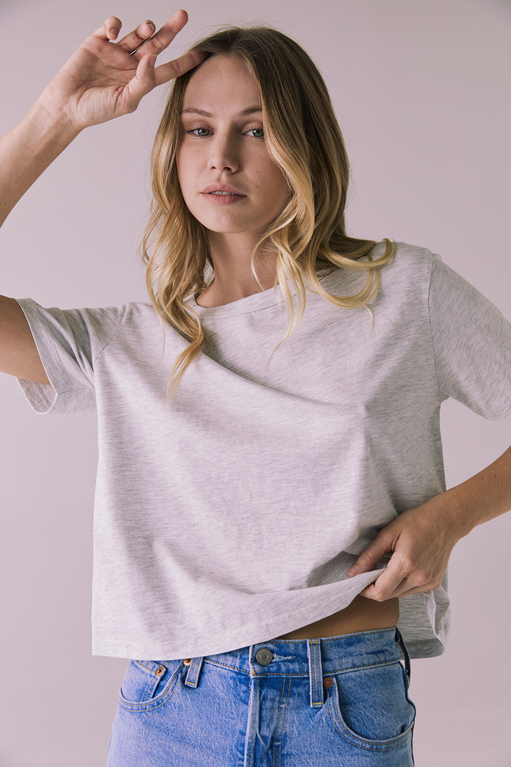 Jameson Light Heather Grey Tee Womens chaserbrand