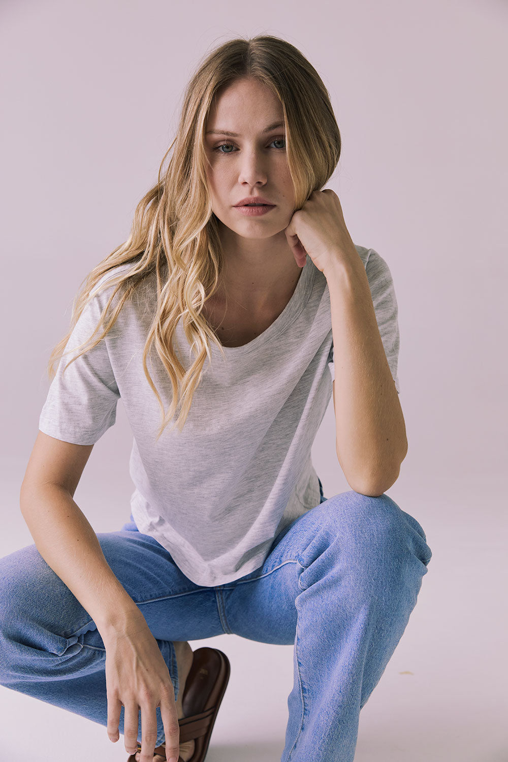Jameson Light Heather Grey Tee Womens chaserbrand