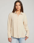 Helena White Pinstripe Button Down WOMENS chaserbrand