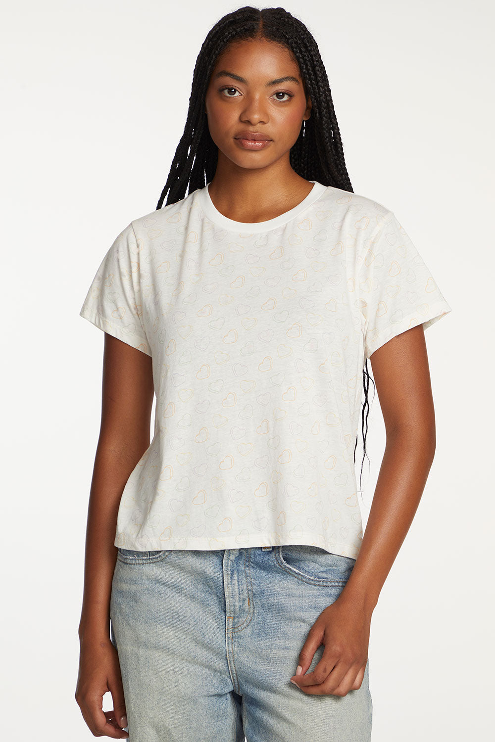 Allover Valentine Crewneck Tee Womens chaserbrand