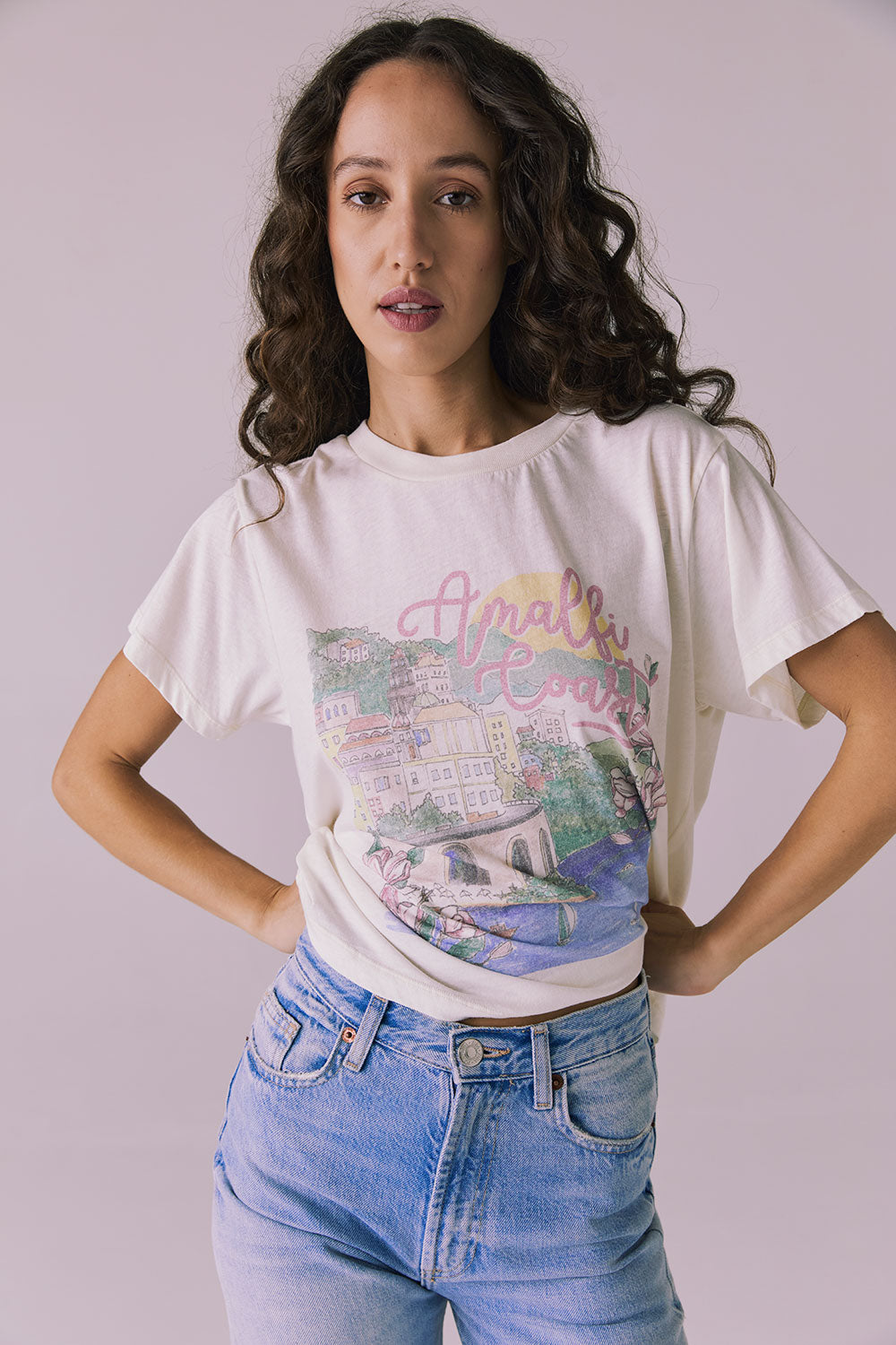 Amalfi Coast Floral Tee Womens chaserbrand