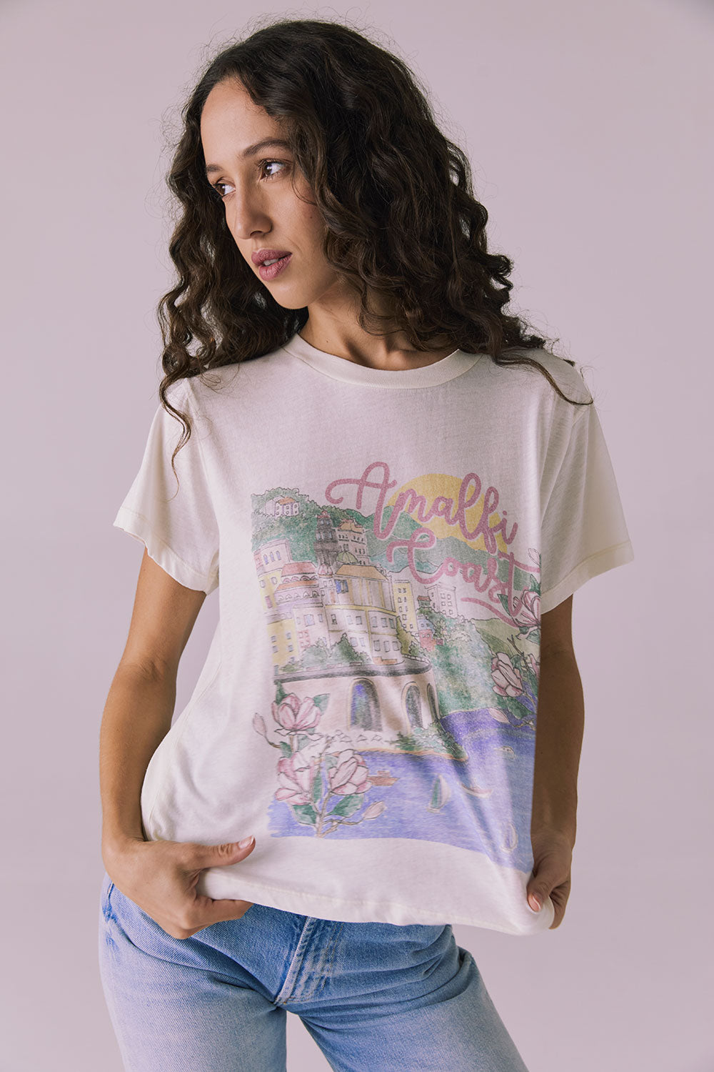 Amalfi Coast Floral Tee Womens chaserbrand