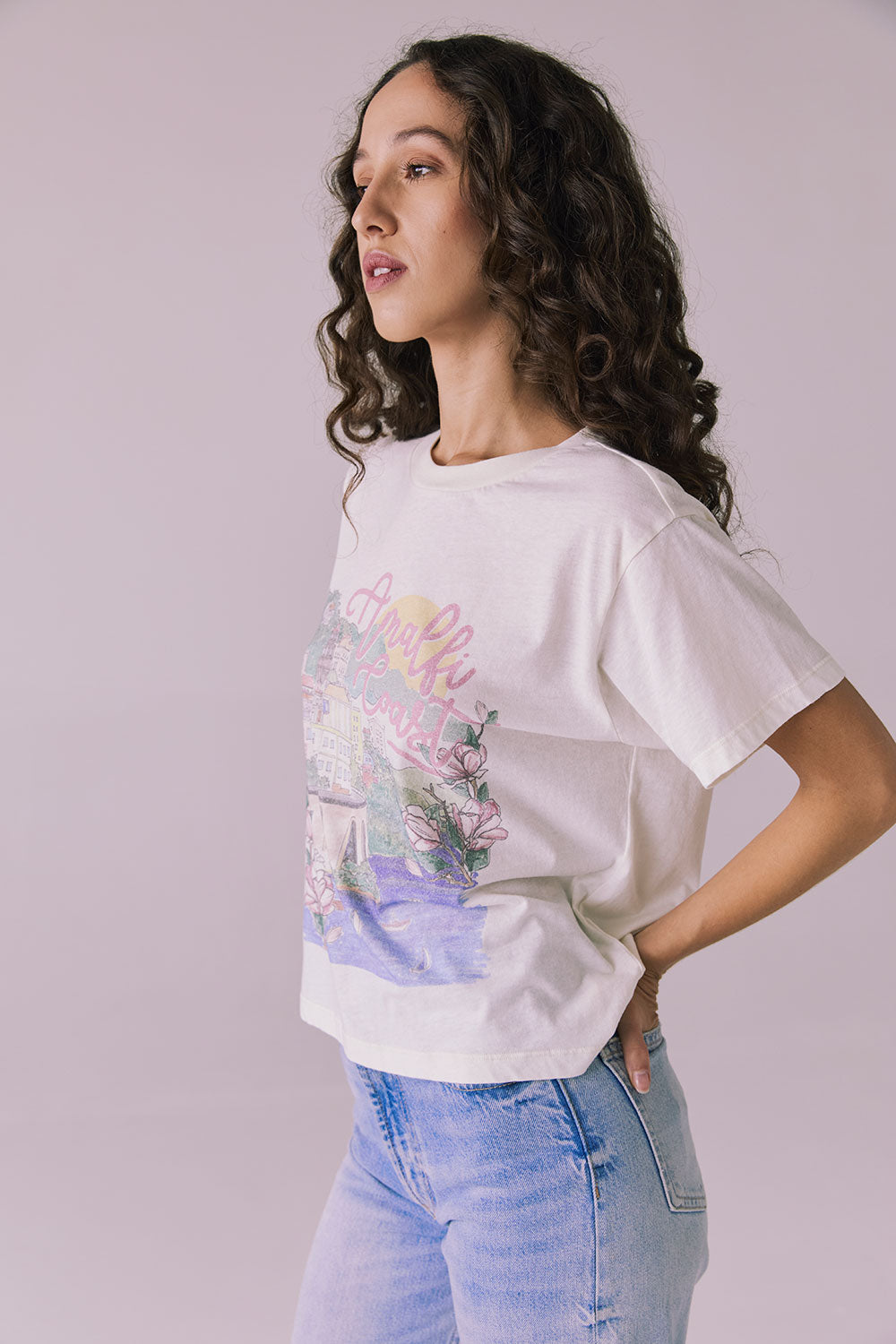 Amalfi Coast Floral Tee Womens chaserbrand