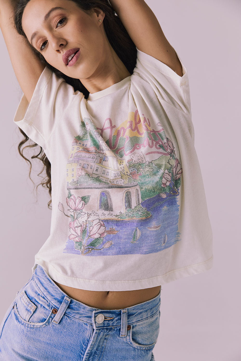 Amalfi Coast Floral Tee Womens chaserbrand