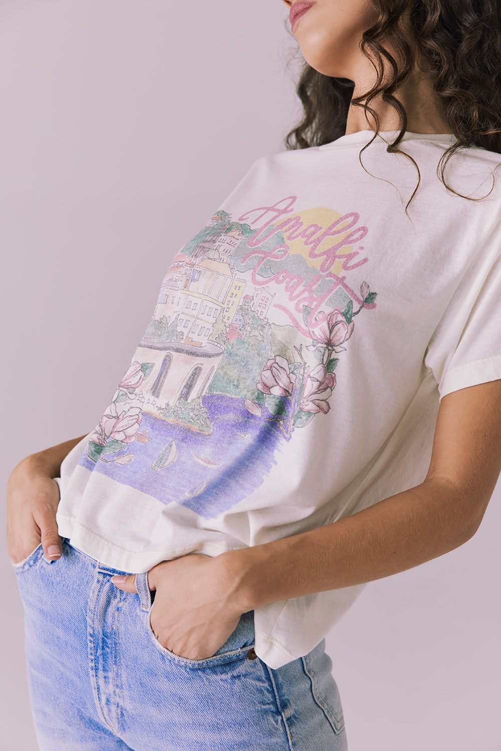 Amalfi Coast Floral Tee Womens chaserbrand