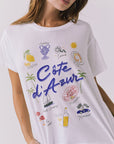 Chaser Costa Del Sol Tee graphic detail highlighting illustrated coastal icons and soft lived in texture