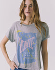 Chaser David Bowie Moonlight Tour ’83 Tee in Heather Grey featuring a vintage-inspired Bowie graphic styled with classic denim