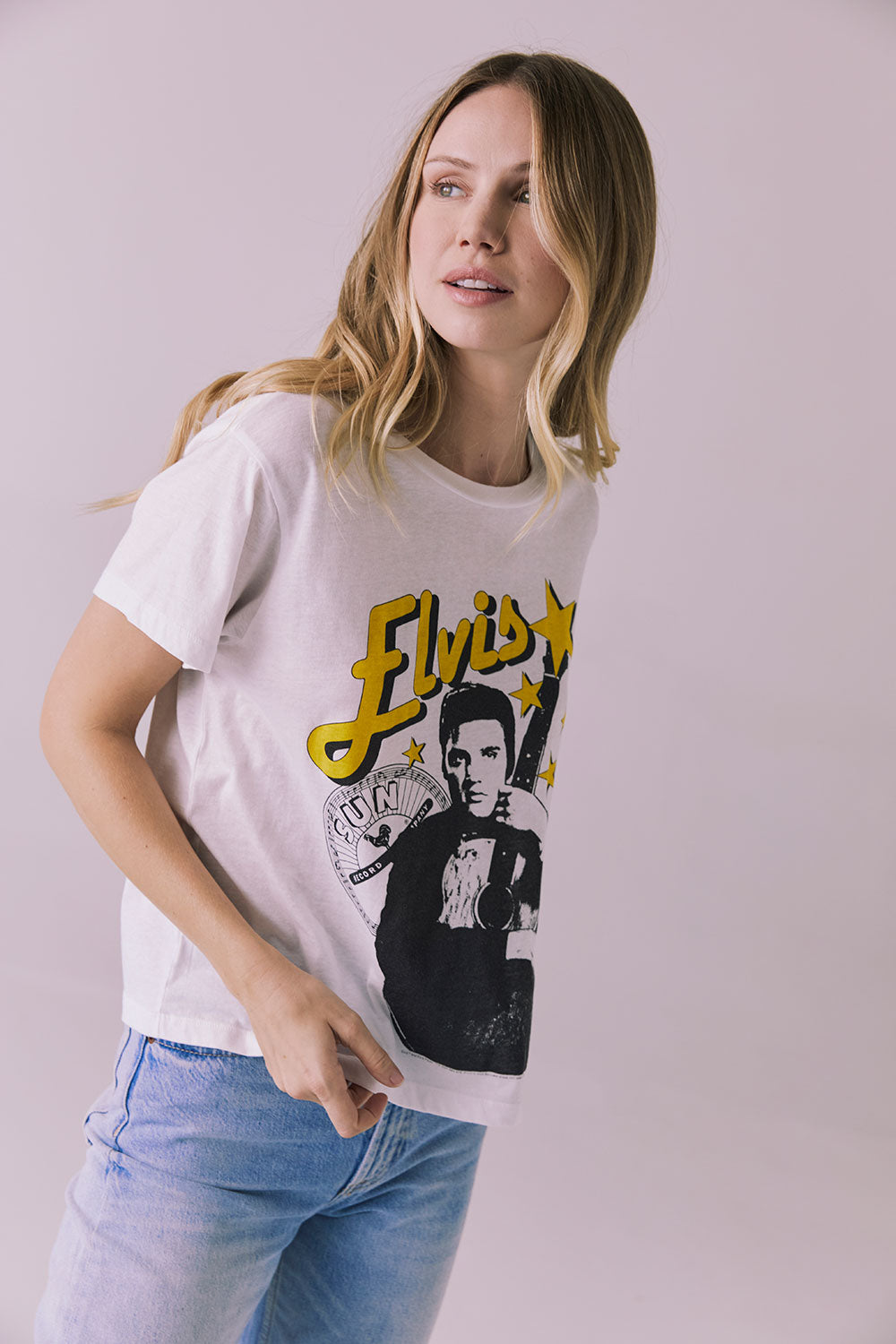 Sun Records Sun Stars Elvis Jersey Crewneck Tee Womens chaserbrand