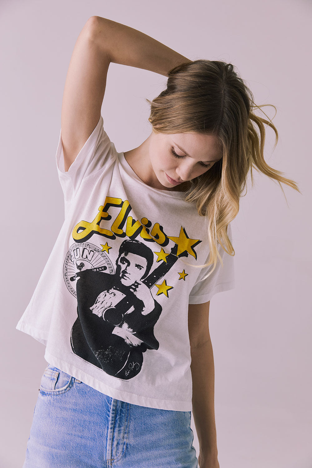 Sun Records Sun Stars Elvis Jersey Crewneck Tee Womens chaserbrand