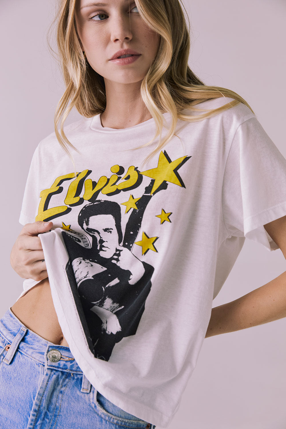 Sun Records Sun Stars Elvis Jersey Crewneck Tee Womens chaserbrand