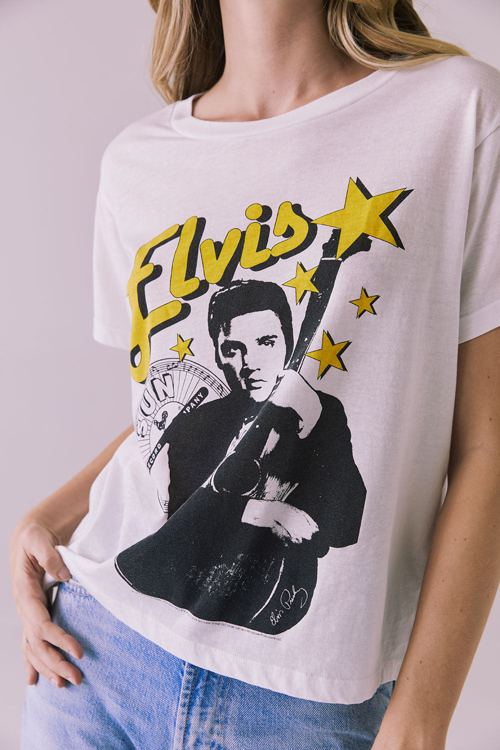 Sun Records Sun Stars Elvis Jersey Crewneck Tee Womens chaserbrand