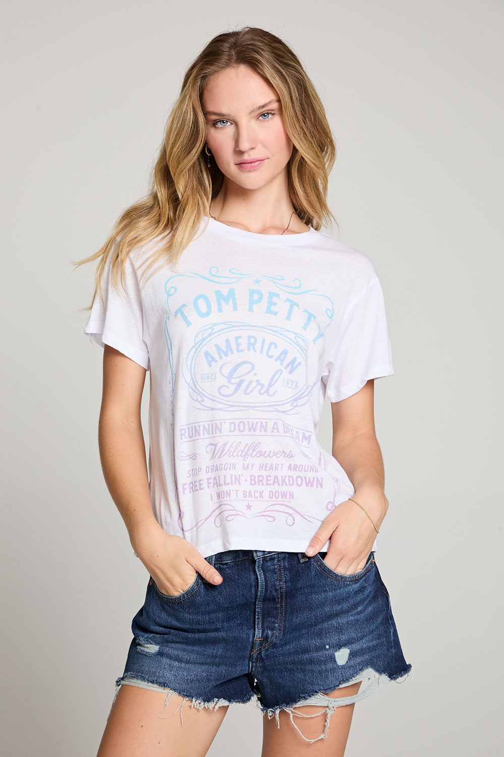 Tom Petty American Girl Gradient Crewneck Tee WOMENS chaserbrand