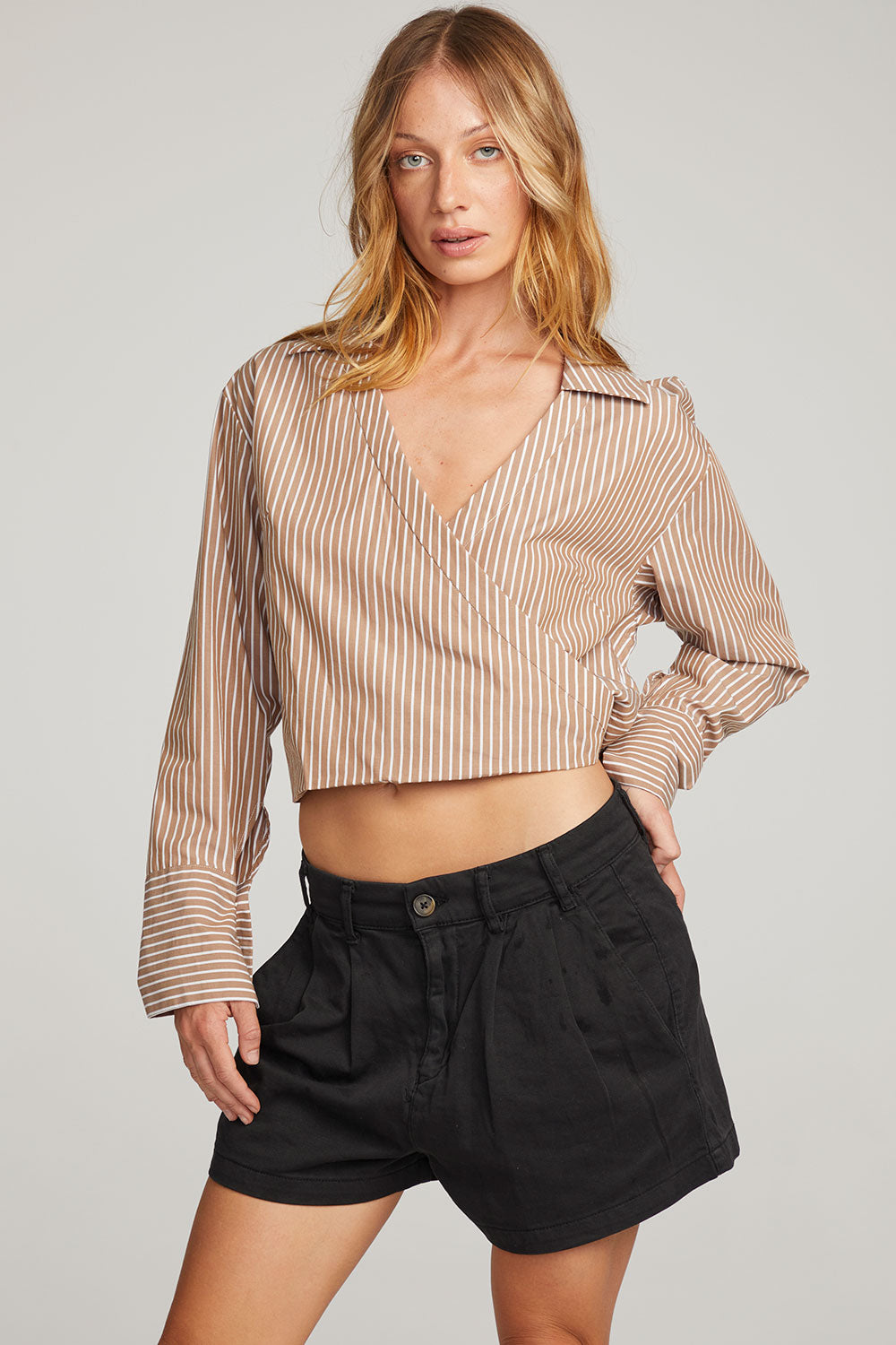 Haley Whiskey Stripe Blouse WOMENS chaserbrand