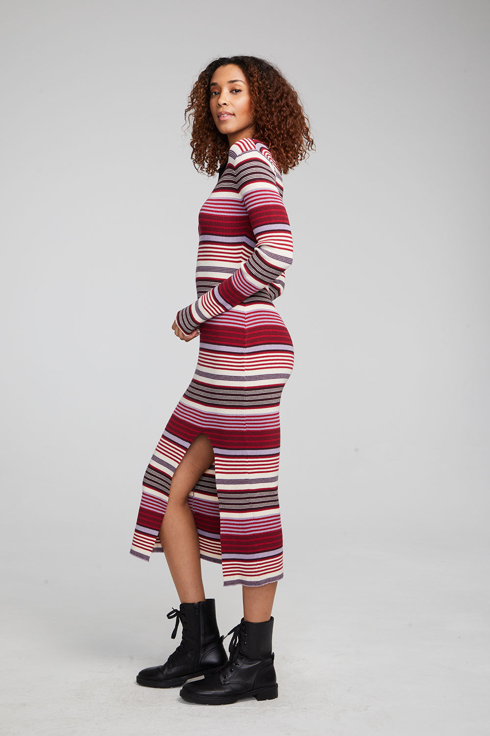 Palm Roxy Stripe Midi Dress WOMENS chaserbrand