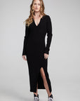 Palm Shadow Black Midi Dress WOMENS chaserbrand