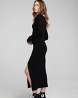 Palm Shadow Black Midi Dress WOMENS chaserbrand