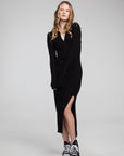 Palm Shadow Black Midi Dress WOMENS chaserbrand