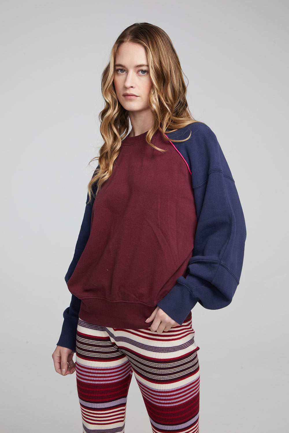 Harvard Wine Red and Mood Indigo Pullover WOMENS chaserbrand