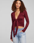 Jeni Wine Red Long Sleeve WOMENS chaserbrand