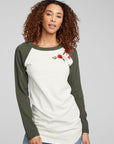 Poppy Embroidery Football Long Sleeve WOMENS chaserbrand