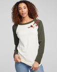 Poppy Embroidery Football Long Sleeve WOMENS chaserbrand