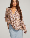 Denver Python Print Blouse WOMENS chaserbrand