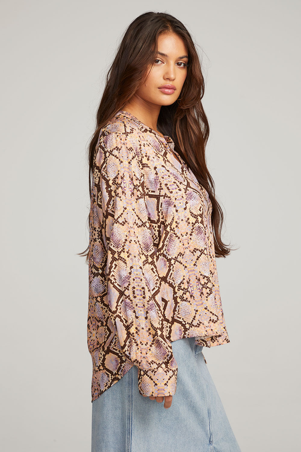 Denver Python Print Blouse WOMENS chaserbrand