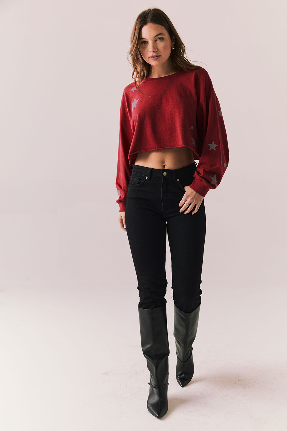 Distressed Stars Long Sleeve