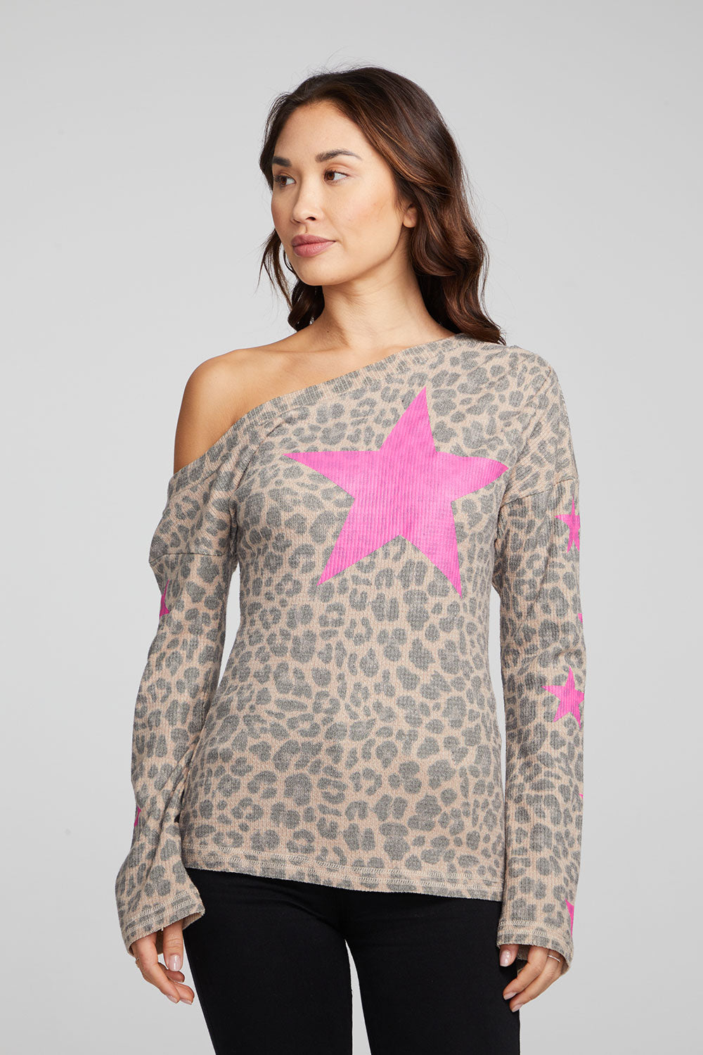 Leopard Star Long Sleeve WOMENS chaserbrand