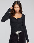 Drifter Shadow Black Henley WOMENS chaserbrand