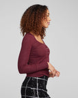 Drifter Wine Red Henley WOMENS chaserbrand