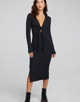 Jenn Shadow Black Midi Dress WOMENS chaserbrand