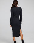 Jenn Shadow Black Midi Dress WOMENS chaserbrand