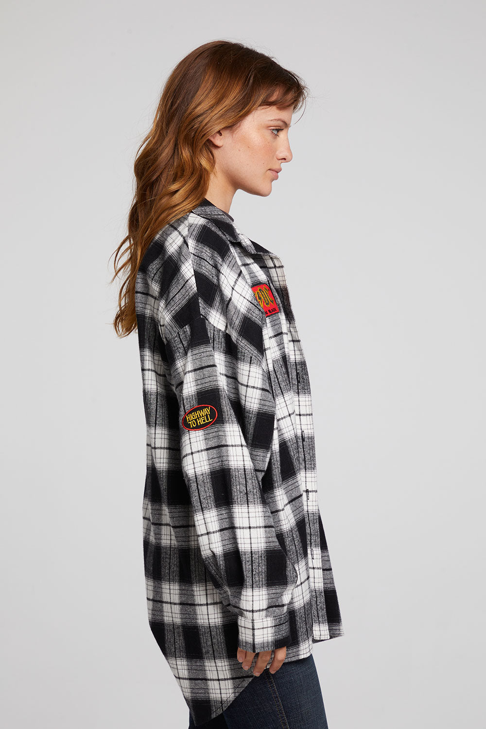 AC/DC High Voltage Flannel Button Down WOMENS chaserbrand