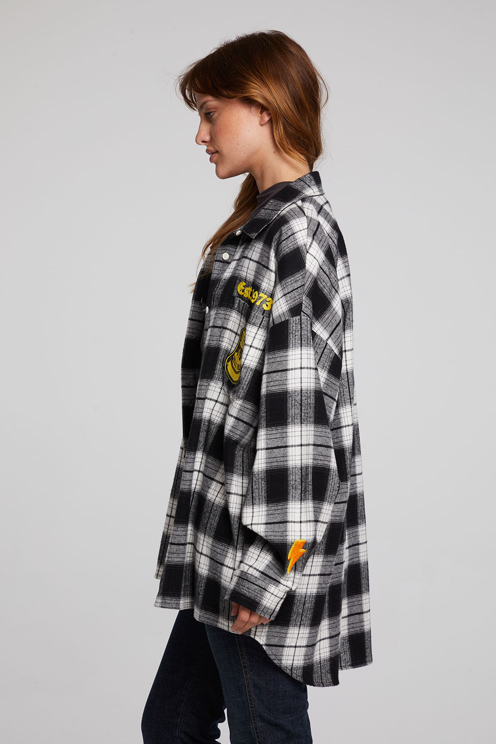 AC/DC High Voltage Flannel Button Down WOMENS chaserbrand