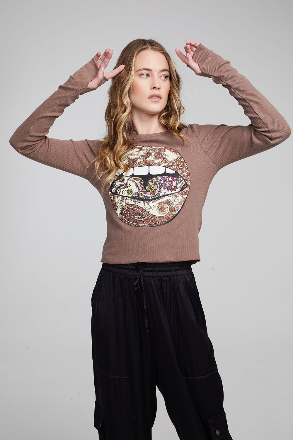 Paisley Lips Long Sleeve WOMENS chaserbrand