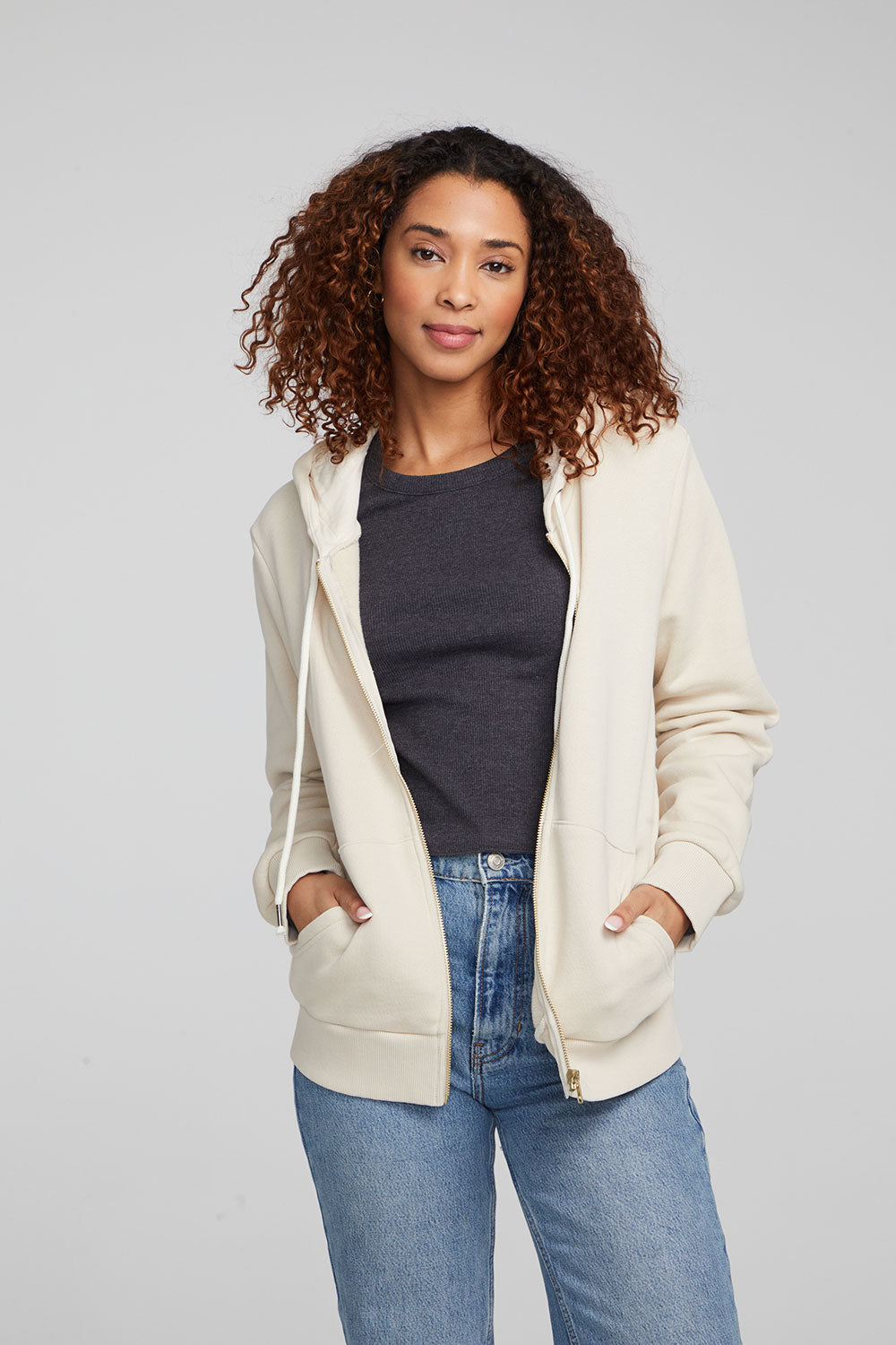 Lex Oatmeal Zip Up Hoodie WOMENS chaserbrand