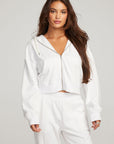 Abilene White Zip Up Hoodie WOMENS chaserbrand