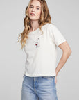 Wine Short Sleeve Embroidery Tee WOMENS chaserbrand