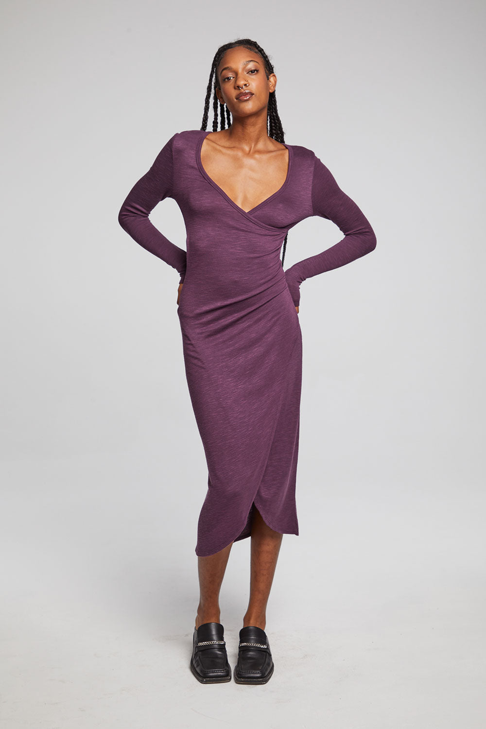 Harmony Plum Perfect Midi Dress WOMENS chaserbrand